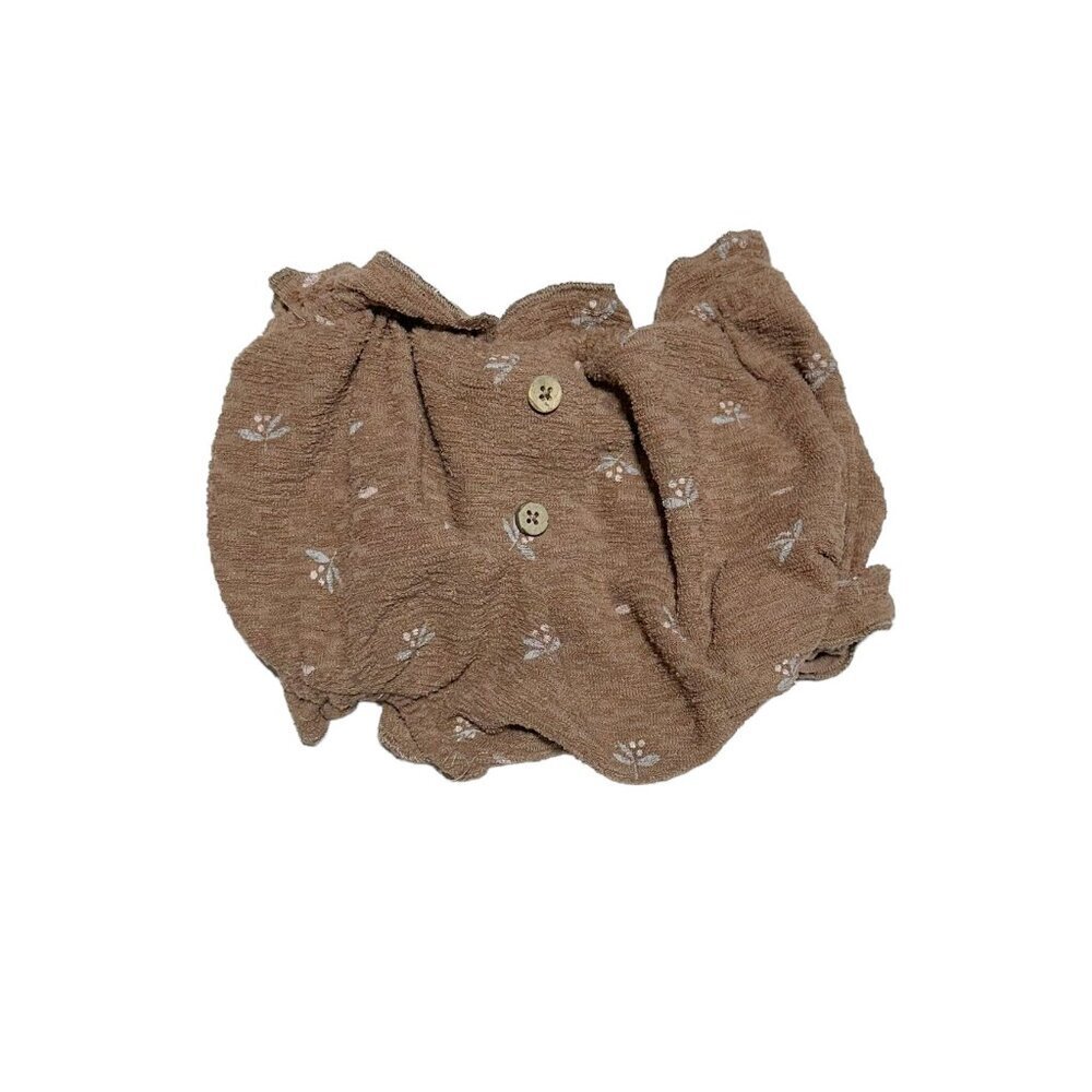Zara Baby Terry Ruffle Trim Floral Print Bloomers
